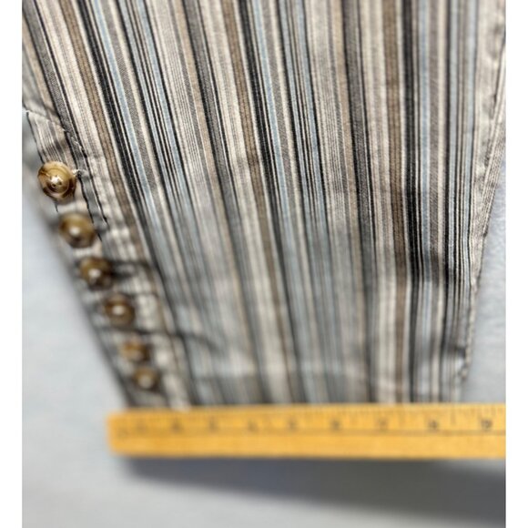 Zac & Rachel Striped Cropped Pants With Button Accents & Pockets 24W - Picture 5 of 8